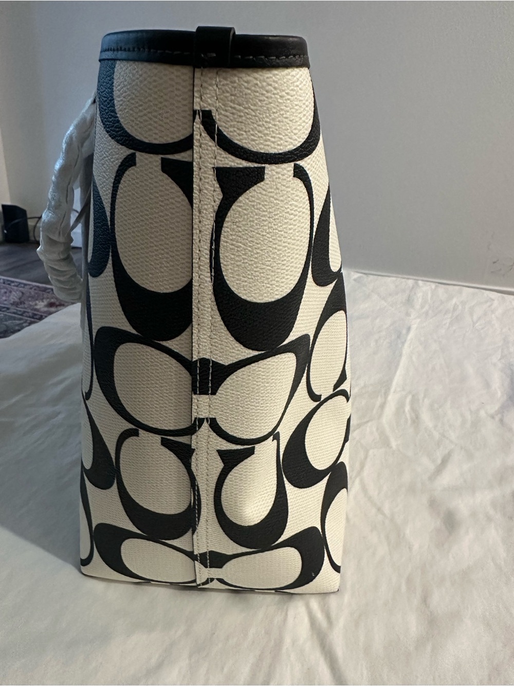 Coach Black & White Signature Tote - Picture 4 of 10